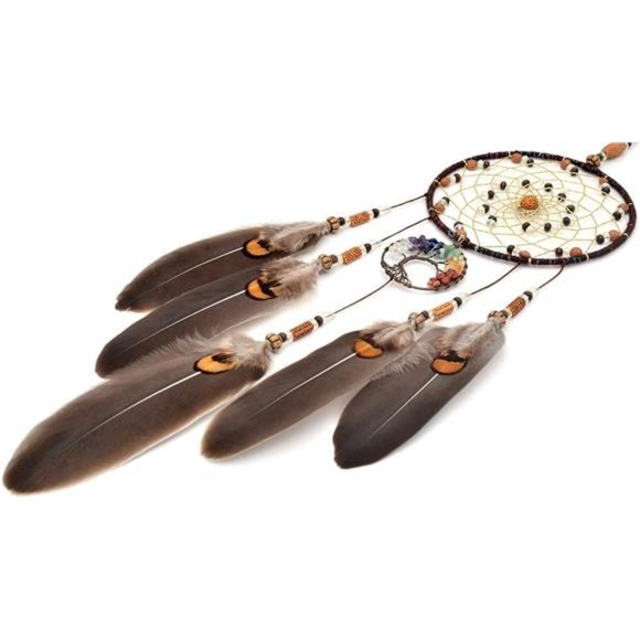 Tree of Life Dream Catchers for Bedroom Adult Brown Boho Dream Catcher WallDecor - Picture 4 of 7